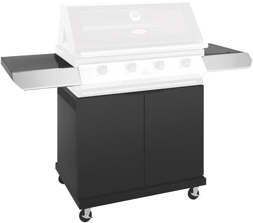 BeefEater 1200 Series 4 Burner BBQ Trolley with Side Burner - Black Enamel BTR1241BB