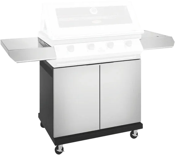 BeefEater 1200 Series 4 Burner BBQ Trolley with Side Burner and Shelf - Stainless Steel BTR1241SB