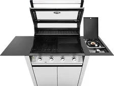 BeefEater 1200 Series 5 Burner BBQ Trolley with Side Burner and Shelf - Black Enamel BTR1251BB