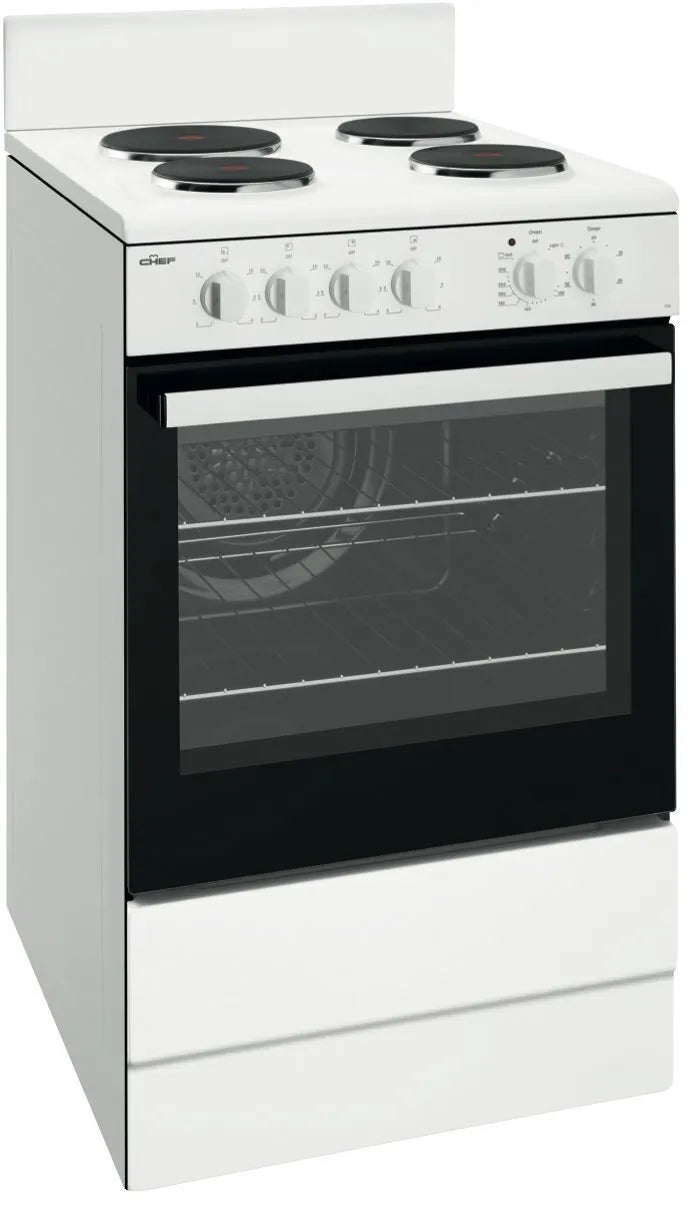 Chef 54cm Electric Freestanding Oven - White CFE536WB