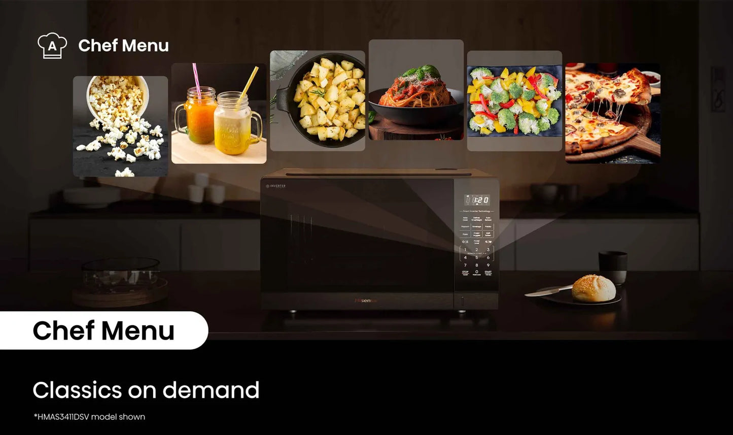 Hisense 20L 800W Compact Microwave - Black HMAS2008BP