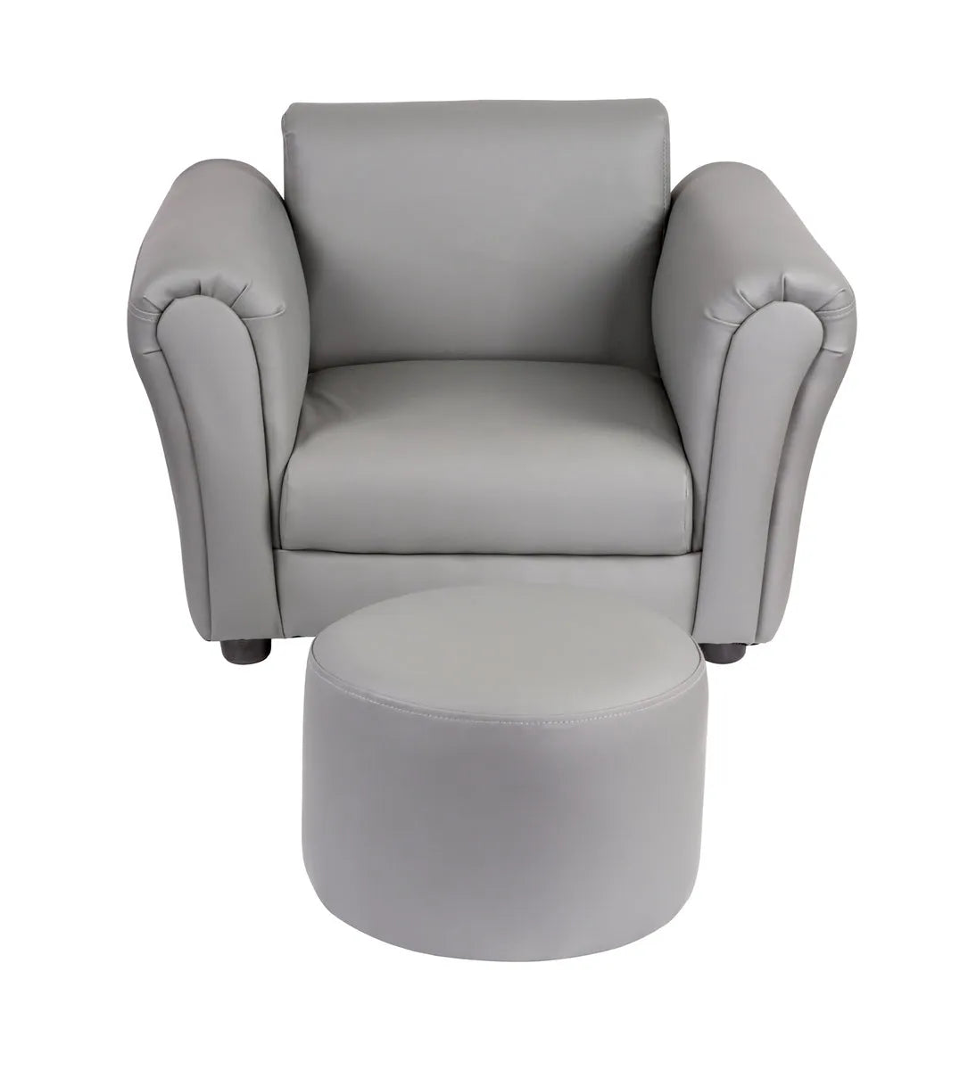 Lenoxx Young Childrens Sofa Chair With Footstool - Grey KS541G