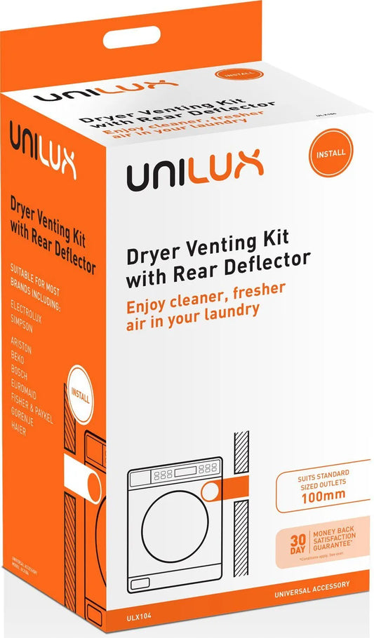 Unilux Universal Dryer Venting Kit, With Rear Deflector ULX104