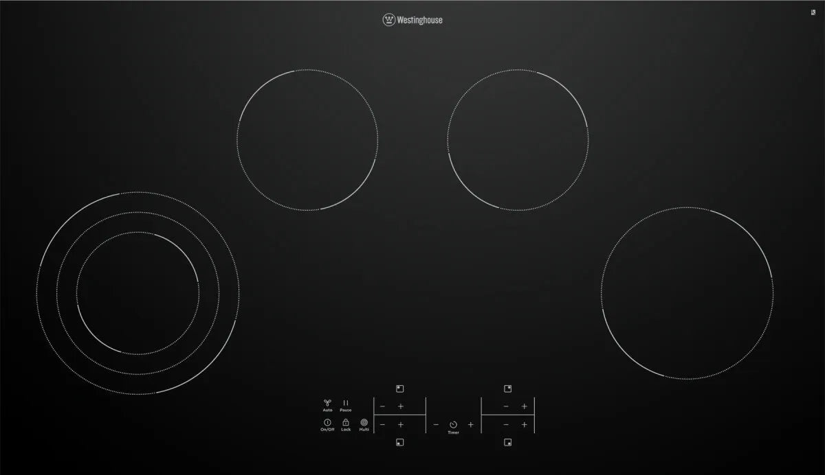 Westinghouse 90cm Ceramic Cooktop with Triple Zone and Hob2Hood WHC943BD