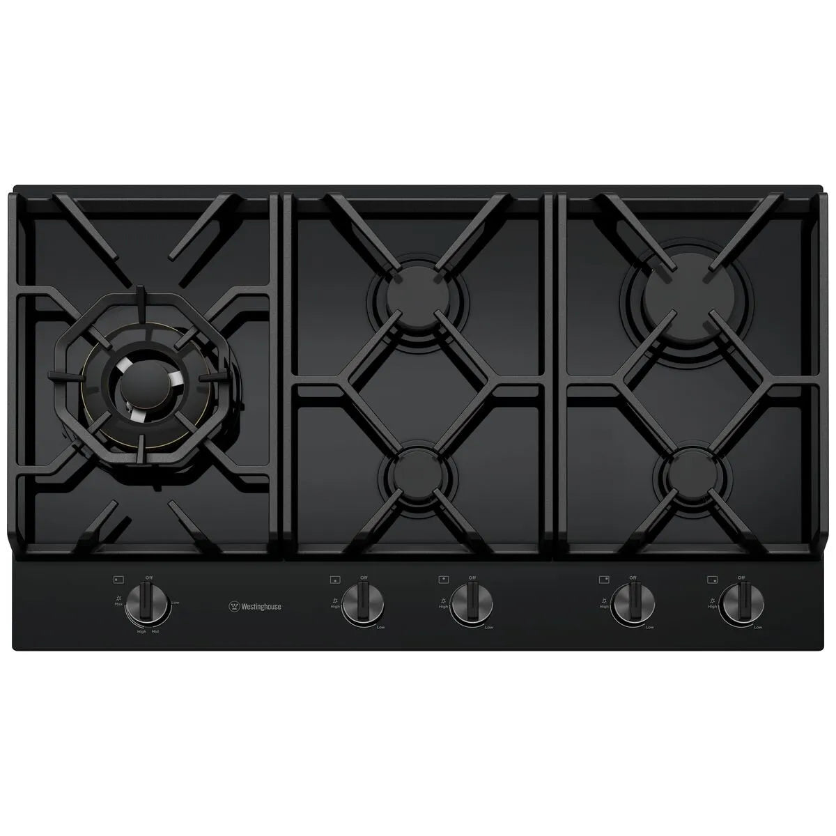 Westinghouse 90cm 5 Burner Gas Cooktop WHG959BD