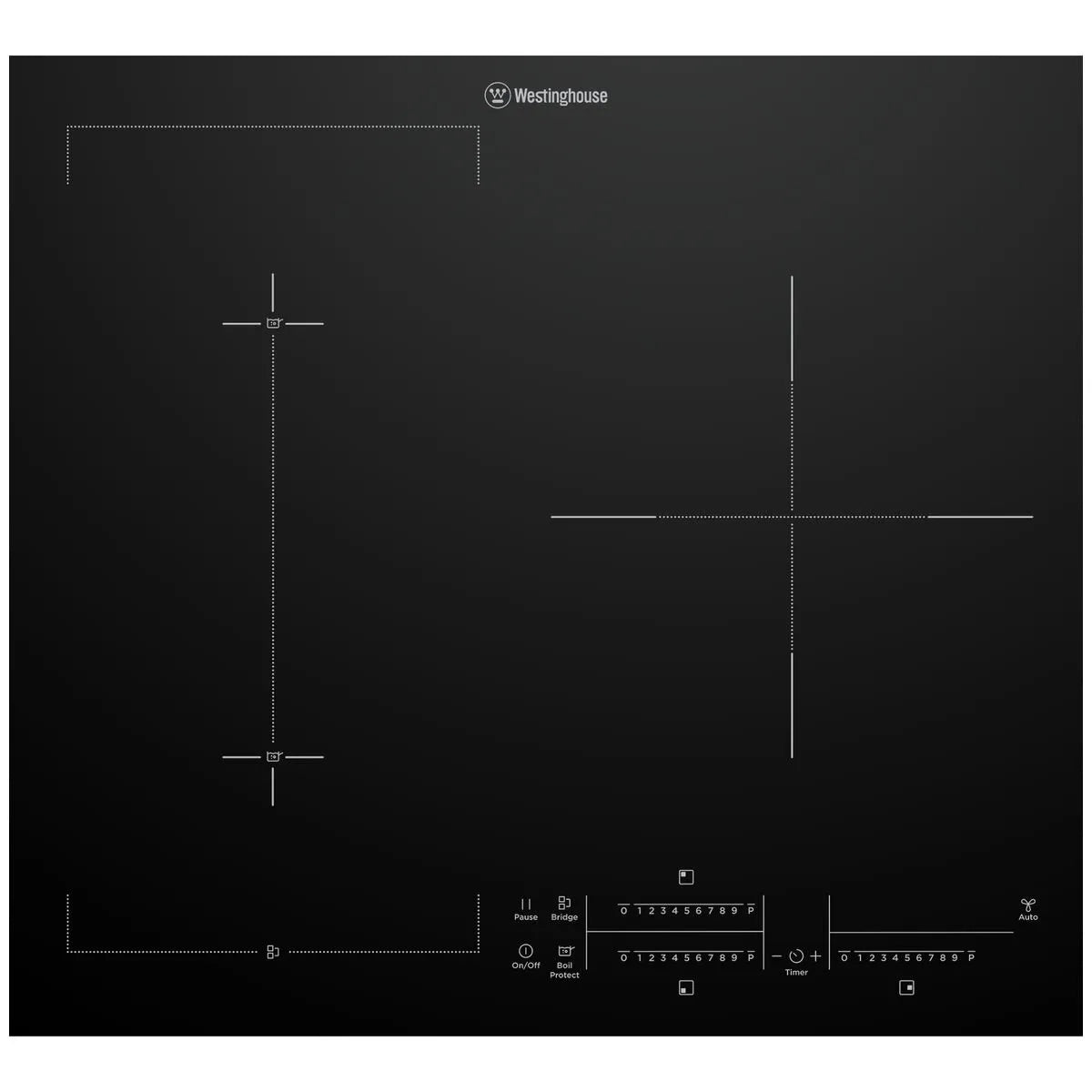 Westinghouse 60cm 3 Burner Zone Induction Cooktop WHI635BE