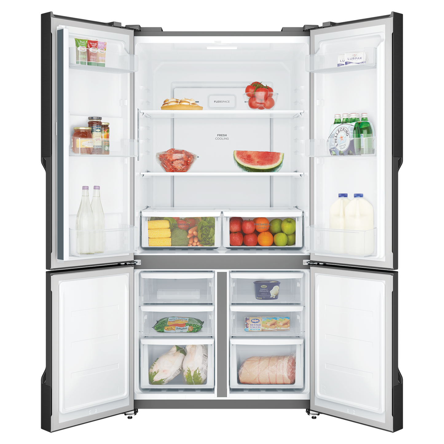 Westinghouse 564L French Quad Door Fridge - Matte Charcoal Black WQE5600BB