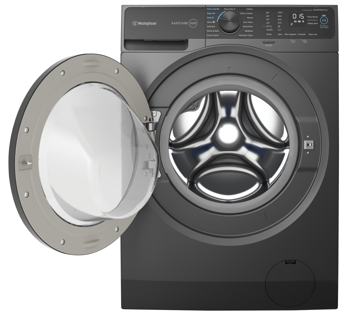 Westinghouse 9kg EasyCare 500 Series Front Load Washing Machine - Metallic Grey WWF9024M5SA