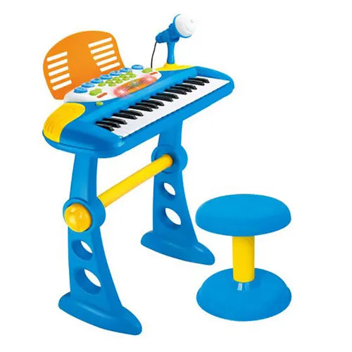Lenoxx Children's Electronic Keyboard with Stand Musical Instrument Toy - Blue 2038