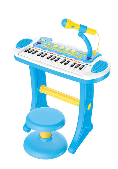 Lenoxx Children's Electronic Keyboard with Stand Musical Instrument Toy - Blue 2038