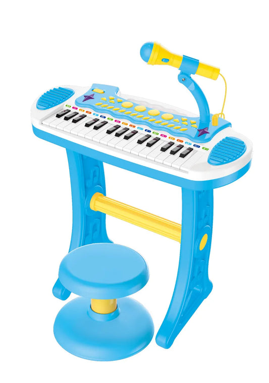 Lenoxx Children's Electronic Keyboard with Stand Musical Instrument Toy - Blue 2038