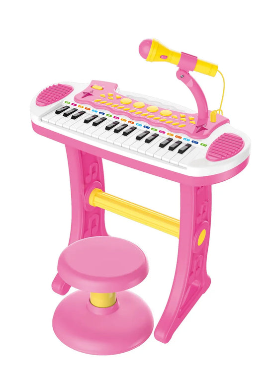 Lenoxx Children's Electronic Keyboard with Stand Musical Instrument Toy - Pink 2039