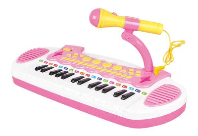 Lenoxx Children's Electronic Keyboard with Stand Musical Instrument Toy - Pink 2039