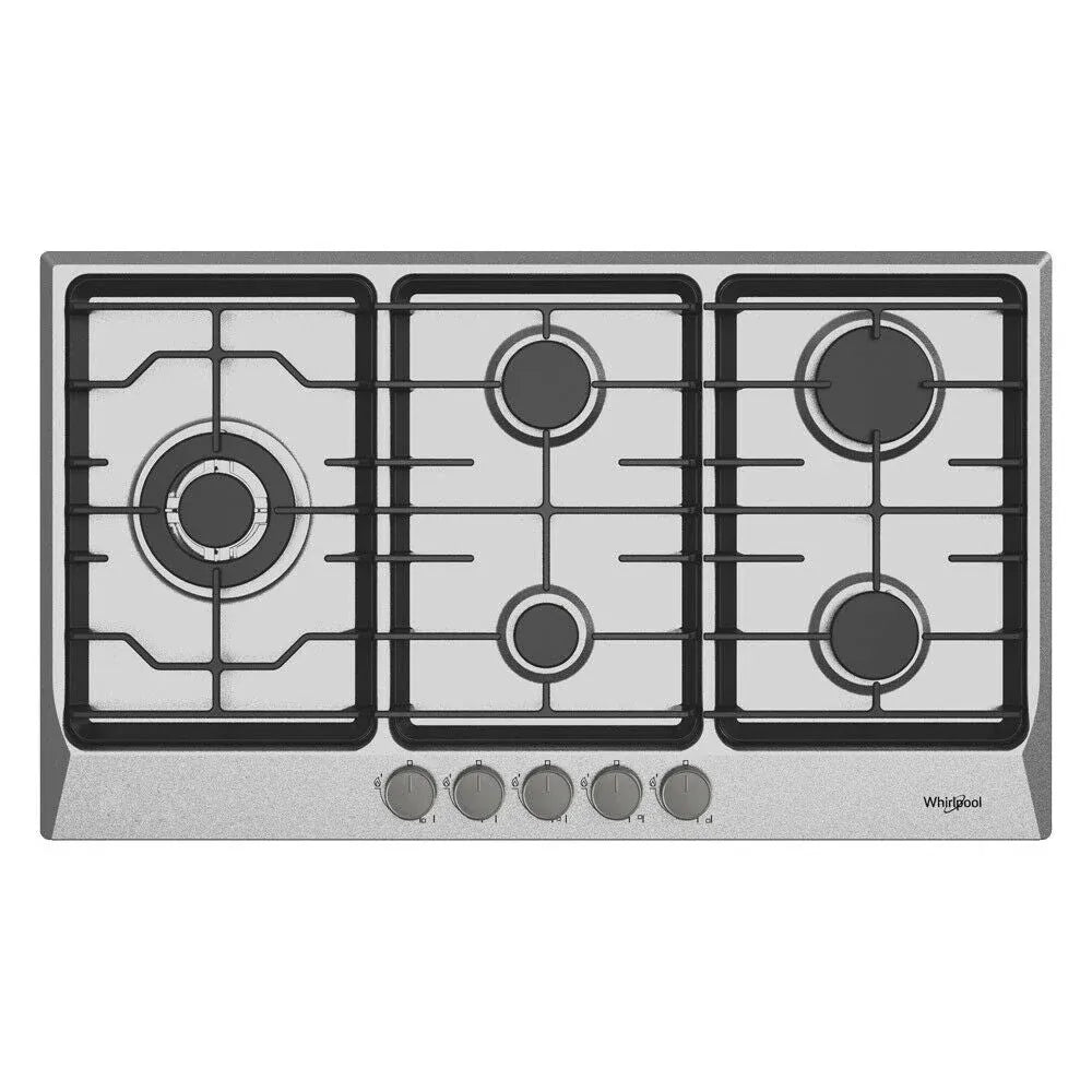 Whirlpool 90cm 5 Burner Gas Cooktop - Stainless Steel AKC950CIXOC