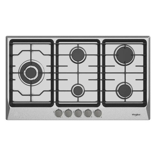 Whirlpool 90cm 5 Burner Gas Cooktop - Stainless Steel AKC950CIXOC