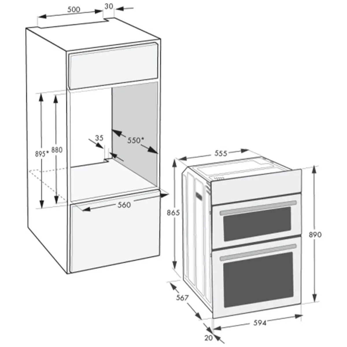 Beko 60cm Multifunction Built-in Double Oven BBO6811DDX