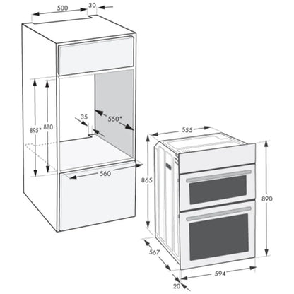 Beko 60cm Multifunction Built-in Double Oven BBO6811DDX