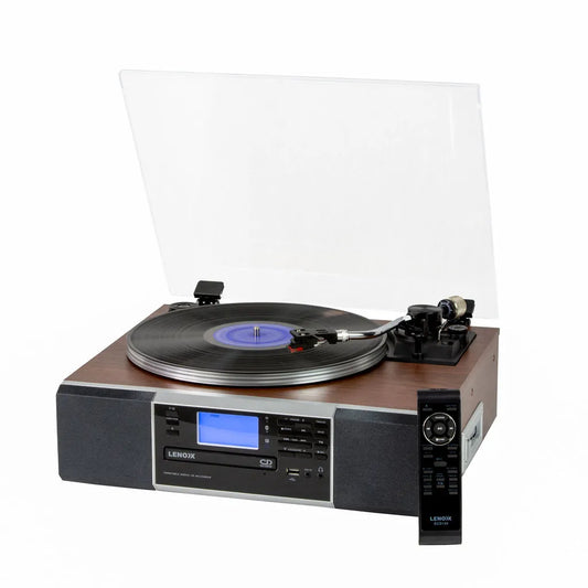 Lenoxx Vinyl Turntable Speaker with Radio, CD, Records, AUX and More BCD120