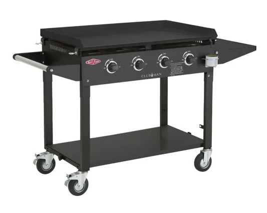 BeefEater Clubman 4 Burner Clubman 4 Burner Flat Top LPG BBQ and Trolley - Black BD16640