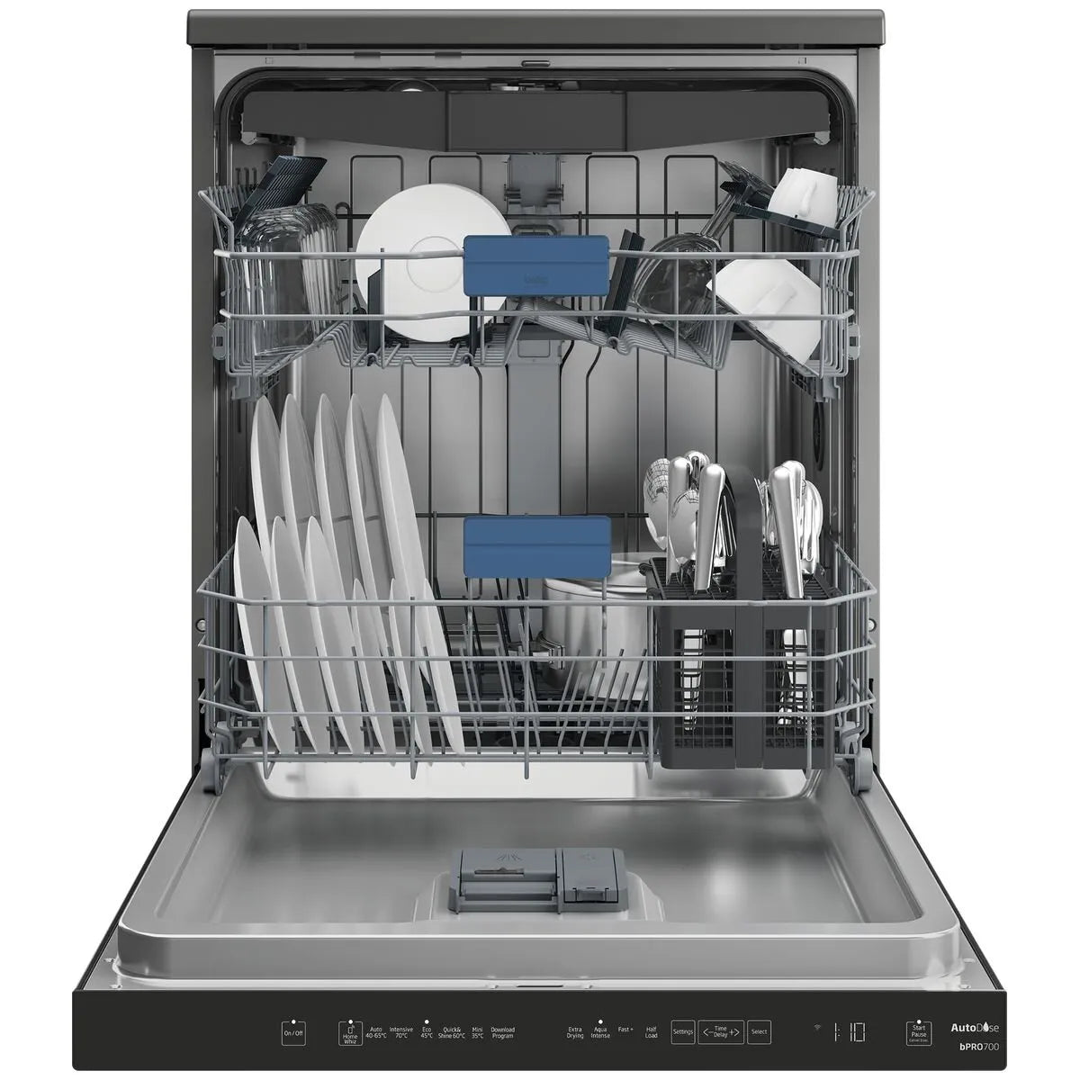 Beko 60cm Freestanding Dishwasher with Autodosing - Dark Stainless Steel BDFB1650ADX