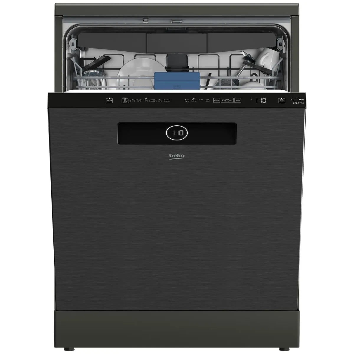 Beko 60cm Freestanding Dishwasher with Autodosing - Dark Stainless Steel BDFB1650ADX