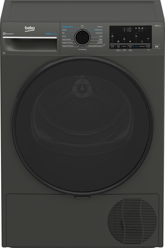 Beko 9kg Heat Pump Dryer with Steam and Wifi - Graphite BDPB903SG