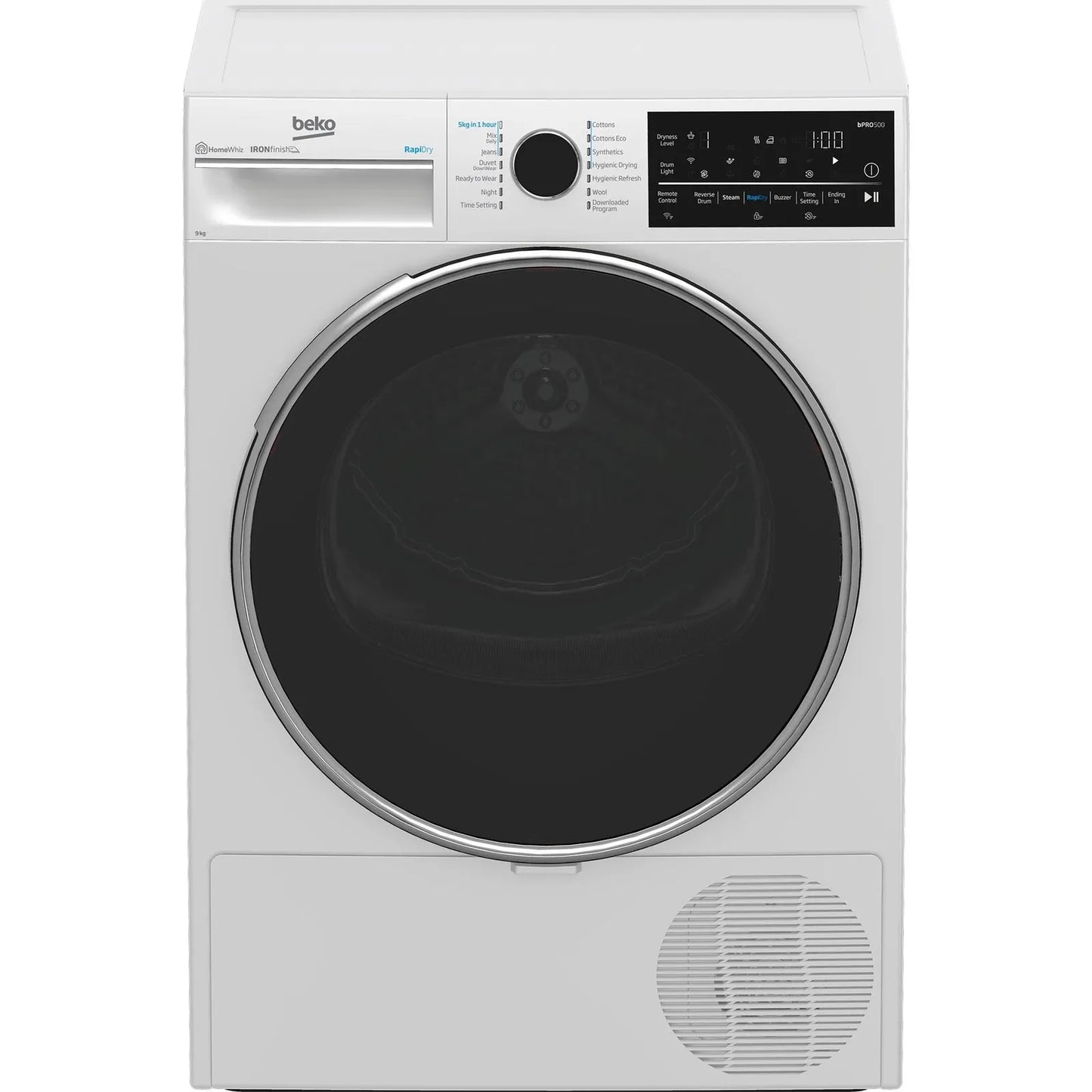Beko 9kg Hybrid Heat Pump Dryer with Steam and WiFi - White BDPB904HW