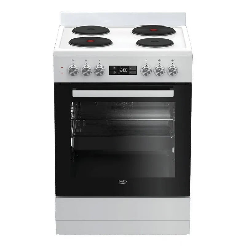 Beko 60cm Electric Freestanding Oven with Cooktop - White BFC60EMW1