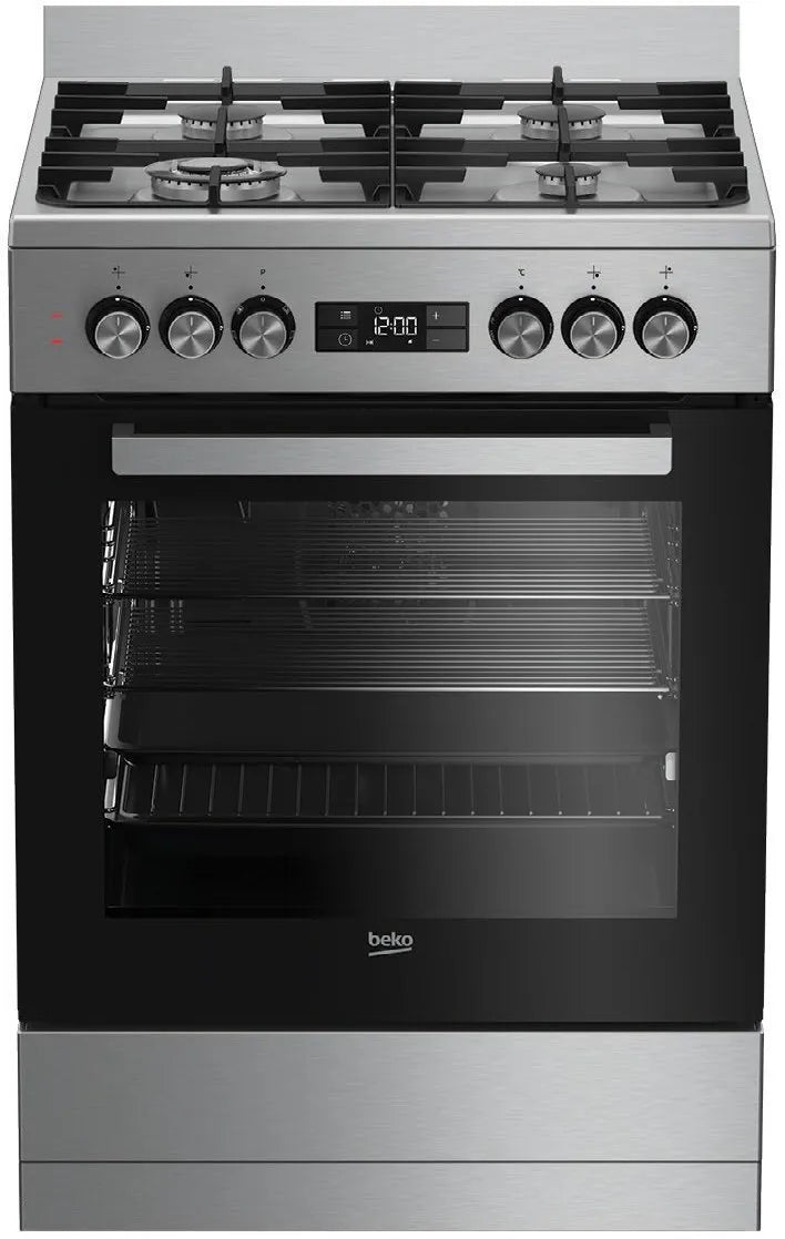 Beko 60cm Dual Fuel Freestanding Oven - Stainless Steel BFC60GMX