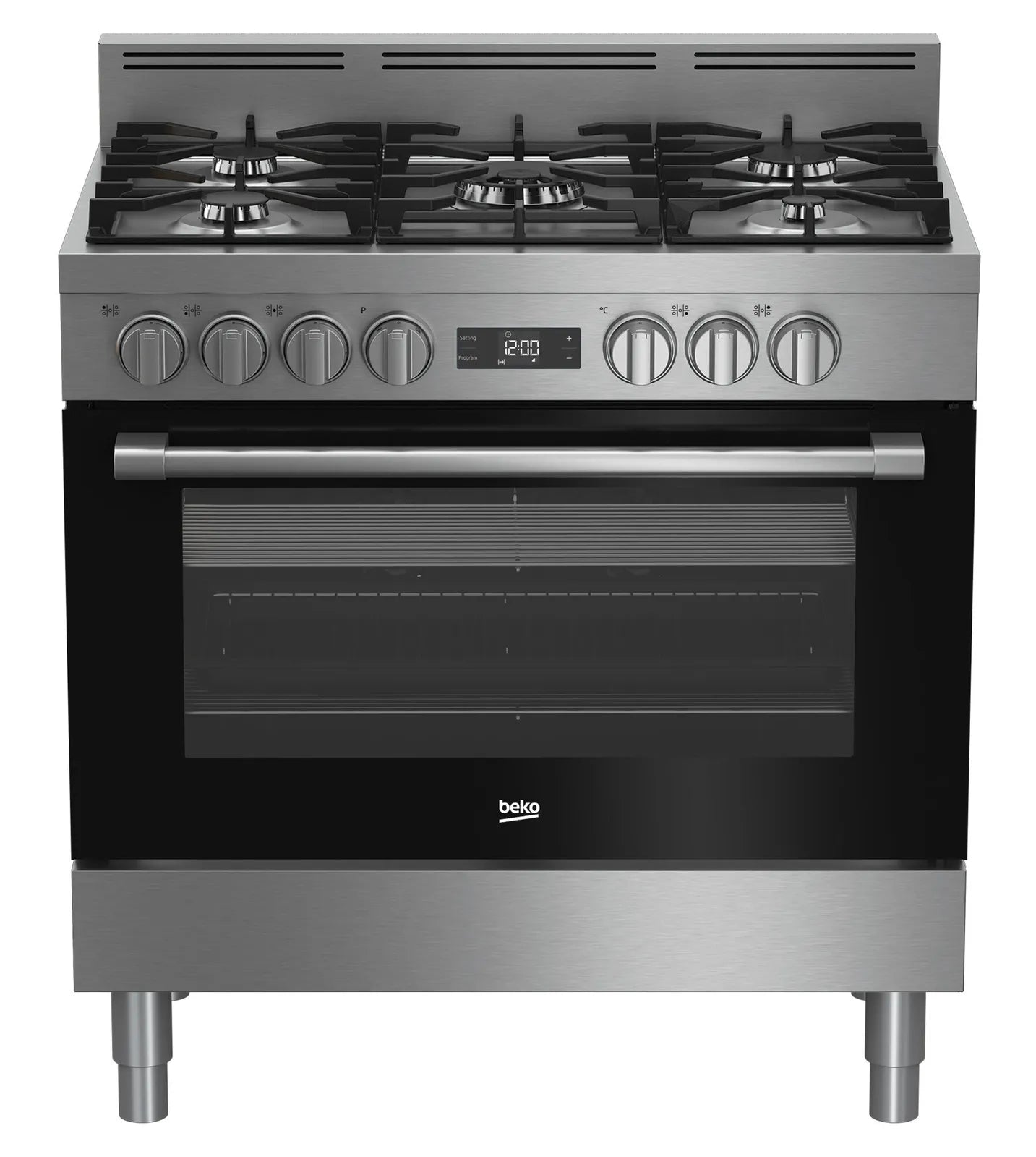 Beko 90cm Dual Fuel Freestanding Oven - Stainless Steel BFC916GMX1