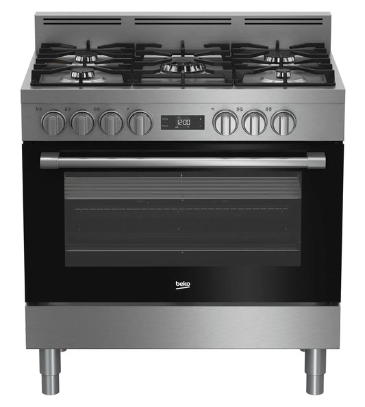 Beko 90cm Dual Fuel Freestanding Oven - Stainless Steel BFC916GMX1