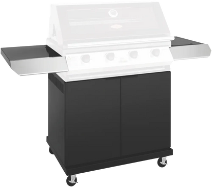 BeefEater 1200 Series 4 Burner BBQ Trolley with Side Burner - Black Enamel BTR1241BB