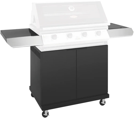BeefEater 1200 Series 4 Burner BBQ Trolley with Side Burner - Black Enamel BTR1241BB