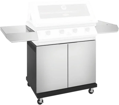 BeefEater 1200 Series 4 Burner BBQ Trolley with Side Burner and Shelf - Stainless Steel BTR1241SB