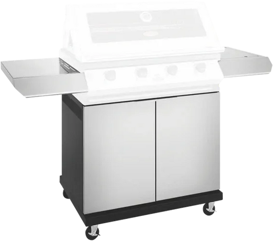 BeefEater 1200 Series 4 Burner BBQ Trolley with Side Burner and Shelf - Stainless Steel BTR1241SB