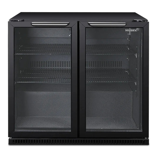 Husky 203L Double Door Homebar Drinks Chiller - Black C2HHMBBKAU