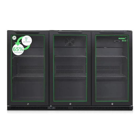 Husky 280L Eco Triple Door Back Bar Drinks Chiller - Black C3HECO840BKAU