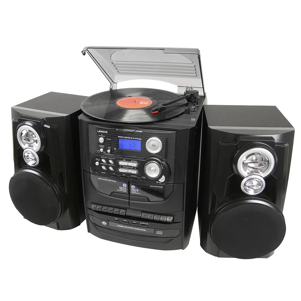 Lenoxx 3 CD System, Dual Cassette, 3 Speed Turntable,  AM/FM Radio CD7400N