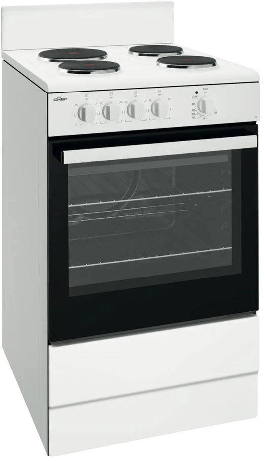 Chef 54cm Electric Conventional Freestanding Oven - White CFE532WB