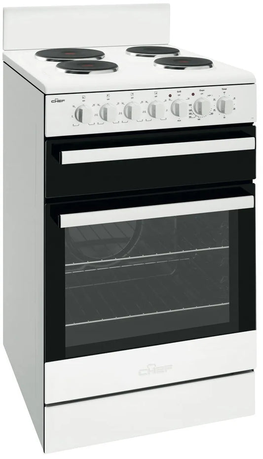 Chef 54cm Freestanding Conventional Electric Oven/Stove CFE535WB