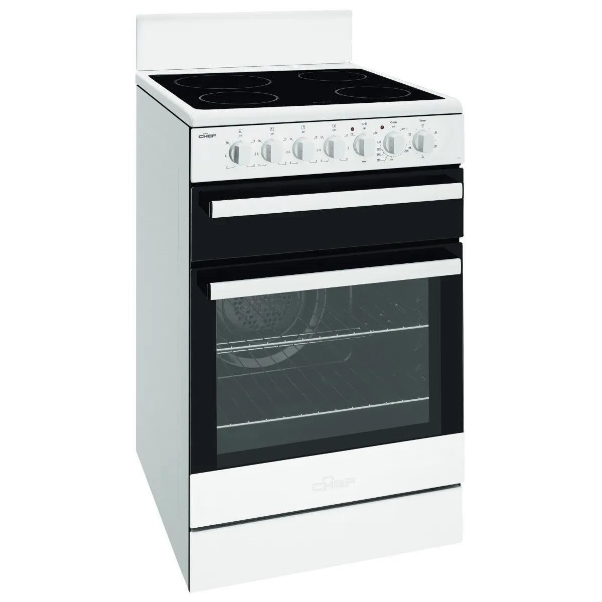 Chef 54cm Electric Fan Forced Freestanding Oven - White CFE547WBB