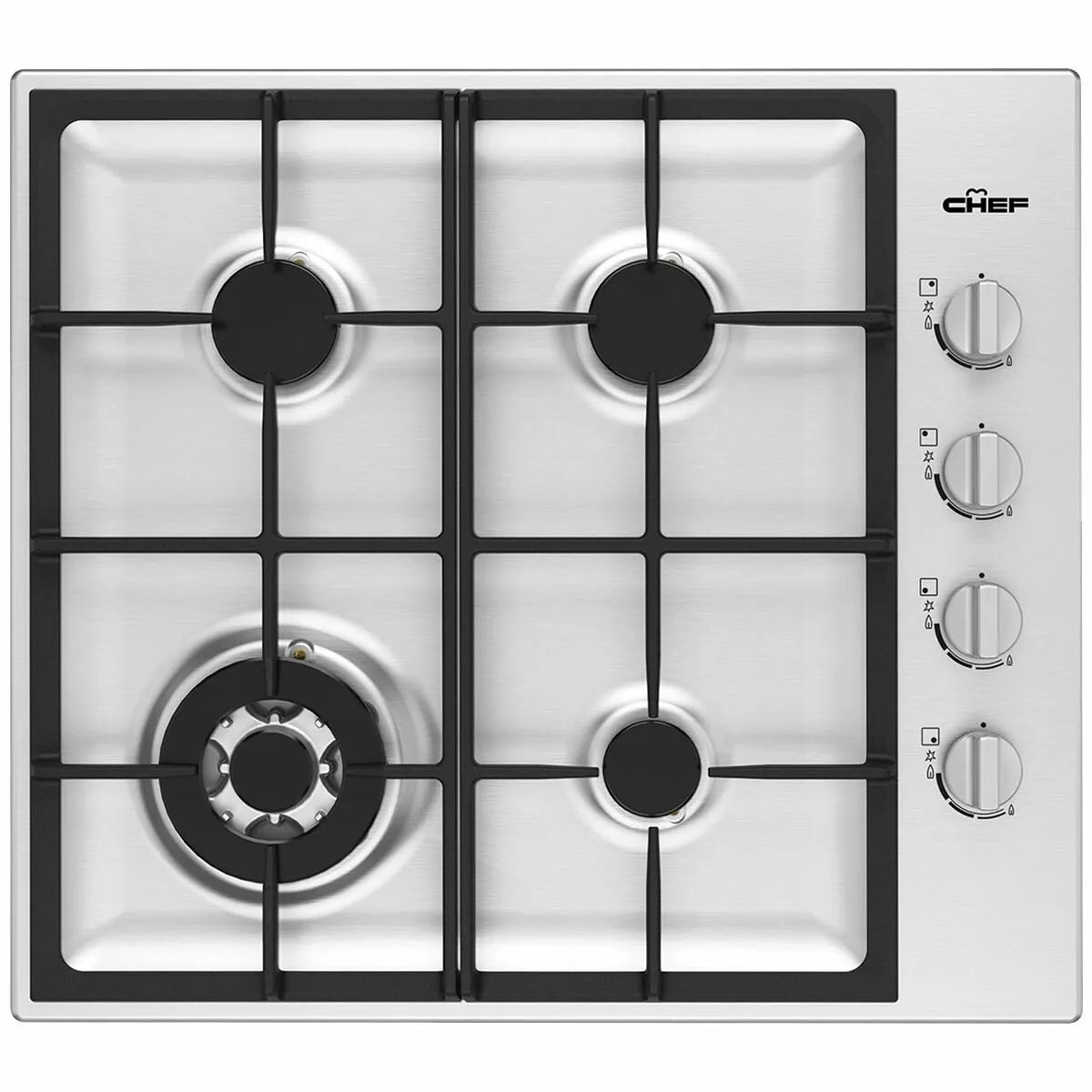 Chef 60cm Natural Gas Cooktop - Stainless Steel CHG644SC