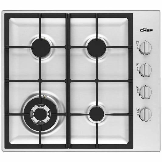 Chef 60cm Natural Gas Cooktop - Stainless Steel CHG644SC