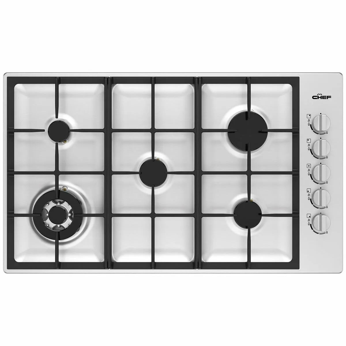 Chef 90cm Natural Gas Cooktop - Stainless Steel CHG954SC