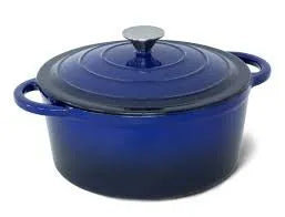 Healthy Choice 26cm Enamelled Cast Iron French Oven Casserole 4.7L - Blue CIC26B