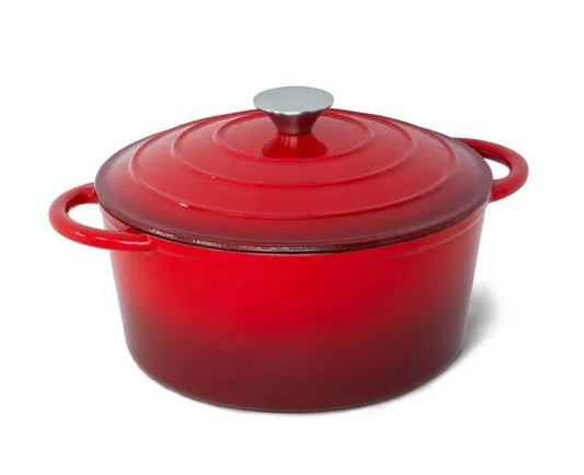 Healthy Choice 26cm Enamelled Cast Iron French Oven Casserole 4.7L - Red CIC26R