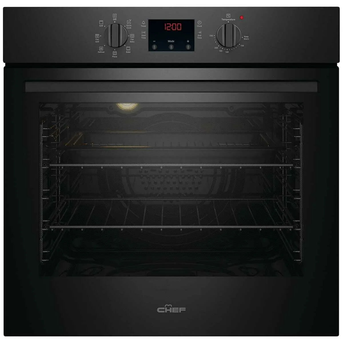Chef 60cm Electric Multi Function Built-In Oven with Quick Cook CVE614DB