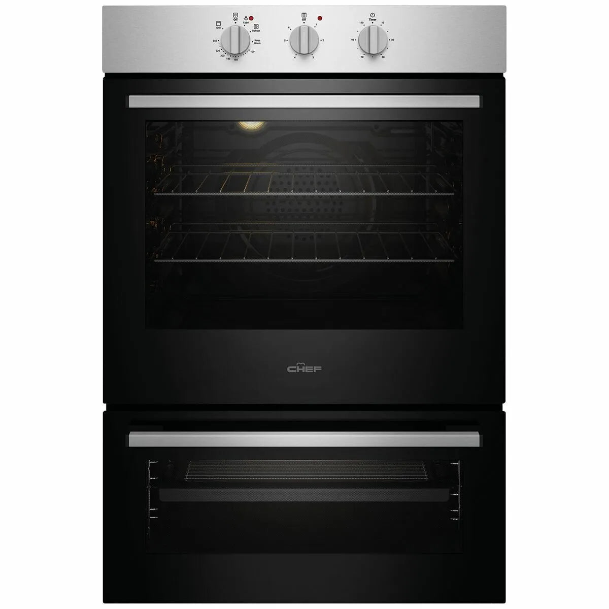 Chef 60cm Electric Built-In Fan Forced Oven with Separate Grill CVE662SB
