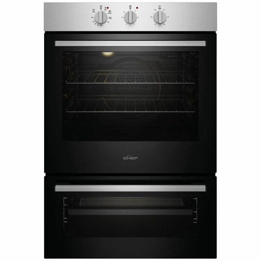 Chef 60cm Electric Built-In Fan Forced Oven with Separate Grill CVE662SB