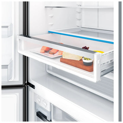 Electrolux 496L Ultimate Taste 500 Bottom Mount Fridge Right Hinge - Matte Black EBE5007BD-R